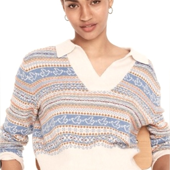 J.Crew Collared Fair Isle Sweater M - Picture 2 of 9